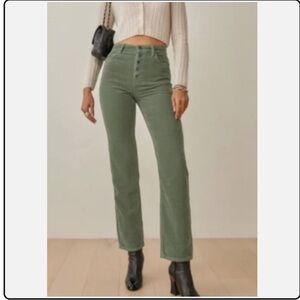 Reformation Olive Corduroy Trousers